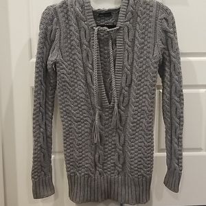 Moda International Sweaters - Cableknit tunic with hood Moda International Sweaters - Cableknit tunic with hood